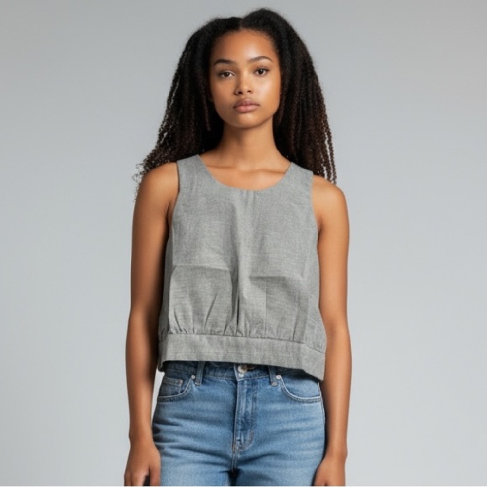 ACHRO NWT Gray Pinstripe Sleeveless Women's Top